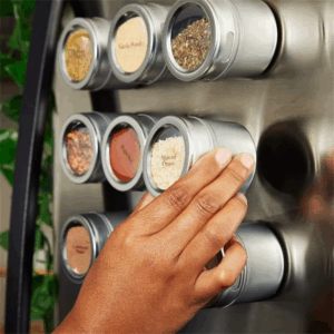 Magnetic Spice Jar Set Stainless Steel Spice Tins Spice Storage Container Pepper Seasoning Sprays Tools with Spice Label - Image 3