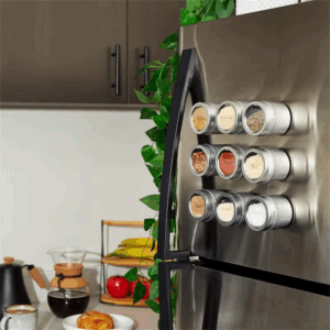 Magnetic Spice Jar Set Stainless Steel Spice Tins Spice Storage Container Pepper Seasoning Sprays Tools with Spice Label - Image 4