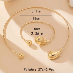 Bracelet Collar Set For Women Girls Simple Style Personality Big Water Droplets Holiday Party Gift OL Fashion Jewelry DS058 - Image 2