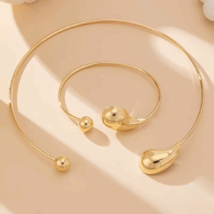 Bracelet Collar Set For Women Girls Simple Style Personality Big Water Droplets Holiday Party Gift OL Fashion Jewelry DS058 - Image 5