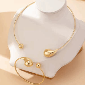 Bracelet Collar Set For Women Girls Simple Style Personality Big Water Droplets Holiday Party Gift OL Fashion Jewelry DS058 - Image 6