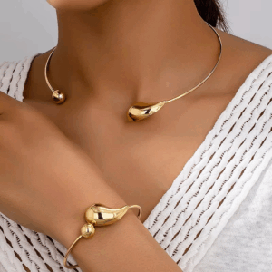 Bracelet Collar Set For Women Girls Simple Style Personality Big Water Droplets Holiday Party Gift OL Fashion Jewelry DS058 - Image 7