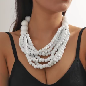 African Style Bohemian Multi-layer Wooden Bead Handmade Beaded Bib Necklace For Women Summer Jewelry Accessories Choker Necklace - Image 6