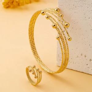 Bracelet Ring Set For Women Girls Multi-layer Open Alloy Fashion Jewelry Holiday Party Gift OL Geometric Accessories S276 - Image 2
