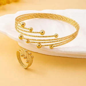 Bracelet Ring Set For Women Girls Multi-layer Open Alloy Fashion Jewelry Holiday Party Gift OL Geometric Accessories S276 - Image 4
