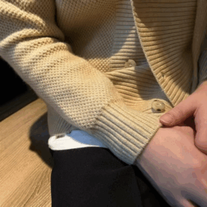 Vintage Heavy Weight Knitted Cardigan For Men Shawl Collar Double Breast Knitwear Autumn Winter Fashion Warm Sweater Streetwear - Image 4