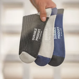 Maden Men's 3 Pairs Socks Casual Contrasting Color Knitted Mid-calf Socks Three-color Pit Thick Line Long Socks - Image 3