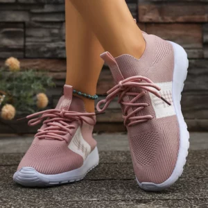 Comfortable Soft Sole Sock Sneakers Women Slip On Breathable Knitted Sneaker Shoes Woman 2025 Plus Size Non Slip Sports Shoes 43 - Image 1