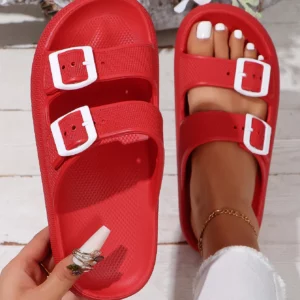 Women's Thick-Soled 4cm Platform Slippers Summer New Non-Slip Casual Beach Sandals Outdoor Indoor Comfortable Buckle slides - Image 5