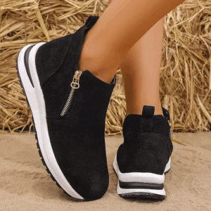 Women's Casual Suede Ankle Sneakers Lightweight Non Slip Platform Walking Shoes Woman Comfy Fashion Double Zipper Sports Shoes - Image 4