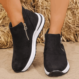 Women's Casual Suede Ankle Sneakers Lightweight Non Slip Platform Walking Shoes Woman Comfy Fashion Double Zipper Sports Shoes - Image 5
