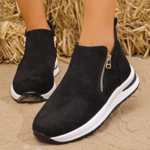 Women's Casual Suede Ankle Sneakers Lightweight Non Slip Platform Walking Shoes Woman Comfy Fashion Double Zipper Sports Shoes - Image 6