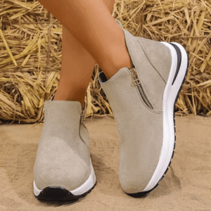 Women's Casual Suede Ankle Sneakers Lightweight Non Slip Platform Walking Shoes Woman Comfy Fashion Double Zipper Sports Shoes - Image 7