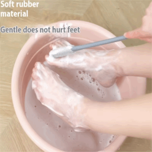 Ergonomic Long Handle Foot Scrub Brush, Soft Silicone Toe Cleaner, Exfoliating Foot Massage Bath Brush - Image 5