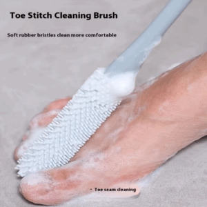 Ergonomic Long Handle Foot Scrub Brush, Soft Silicone Toe Cleaner, Exfoliating Foot Massage Bath Brush - Image 7
