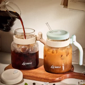 Gianxi Coffee Cup Glass Cup With Handle High Borosilicate Water Cup Women'S High-Value Straw Juice Cup Glasses With Straw - Image 4