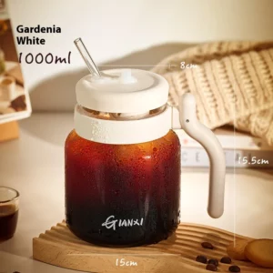 Gianxi Coffee Cup Glass Cup With Handle High Borosilicate Water Cup Women'S High-Value Straw Juice Cup Glasses With Straw - Image 6