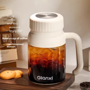 Gianxi Coffee Cup Women'S Personal Use Large Capacity High Appearance Water Cup With Handle Heat-Resistant Glass Cup - Image 2