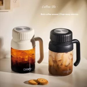 Gianxi Coffee Cup Women'S Personal Use Large Capacity High Appearance Water Cup With Handle Heat-Resistant Glass Cup - Image 3