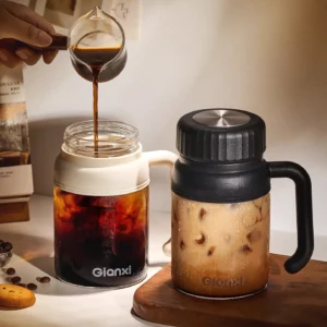 Gianxi Coffee Cup Women'S Personal Use Large Capacity High Appearance Water Cup With Handle Heat-Resistant Glass Cup - Image 4