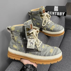 CYYTL Mens Boots 2023 Casual Shoes Cowboy Military Platform Chelsea Designer Luxury Leather Tactical Work Safety Ankle Sneakers - Image 3
