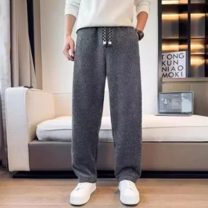 American Loose Men's Sherpa Fabric Straight Pants - Image 3