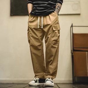 Maden Men Vintage Waterproof Cargo Pants Outdoor Baggy Multi-pocket Trousers Casual Straight Spring and Autumn Plus Size - Image 2