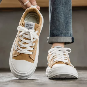 Thick Bottom Comfortable Breathable Anti Slip Sneakers Male Fashion Canvas Mesh Outsole Man Footwear Summer New Men Casual Shoes - Image 1