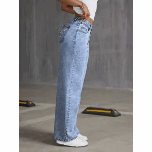 Denim Wide Leg Jeans High waisted Bow Embroidered Pocket Wide Leg Jeans Fashionable Women's Trousers Casual Style - Image 4