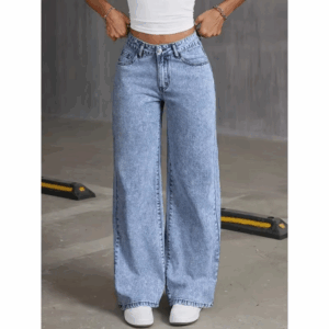 Denim Wide Leg Jeans High waisted Bow Embroidered Pocket Wide Leg Jeans Fashionable Women's Trousers Casual Style - Image 5