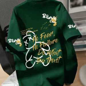 Summer men's round neck breathable T-shirt with cartoon bear print pattern suitable for daily and weekend gifting to friends - Image 7