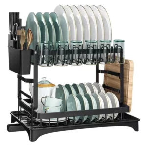 Kitchen Dish Rack Countertop Drying Rack with Knife Fork Chopsticks Storage Household Organizer - Image 5