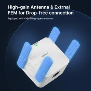 FENVI 5Ghz AX1500 WiFi 6 Repeater Extender Signal Booster Dual Band 2.4G/5GHz Wi-Fi Signal Amplifier Long Range Network Easy Set - Image 4