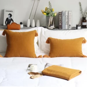 Chenille Tassel Bed Runner Soft Throw Bedspread Solid Color Bed Scarf Protector Bedding Scarves Bedroom Hotel Wedding Decor - Image 5