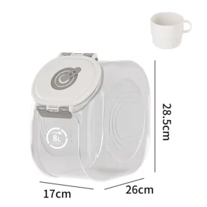 5/10kg Large Capacity Cat Dog Food Storage Container Airtight Sealing Transparent Dry Cat Food Box with Cup Pet Supplies - Image 6