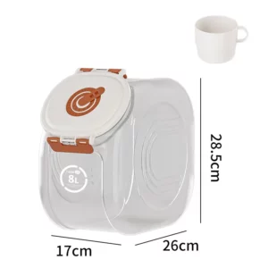 5/10kg Large Capacity Cat Dog Food Storage Container Airtight Sealing Transparent Dry Cat Food Box with Cup Pet Supplies - Image 5