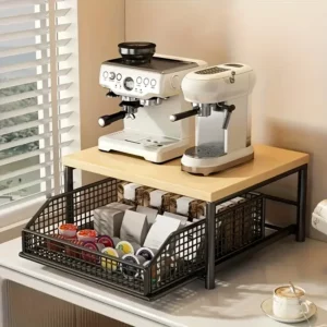 Modern Kitchen Microwave Shelf Organizer- Space-Saving Countertop Storage Rack for Appliances Storage Rack for Stylish Design - Image 3
