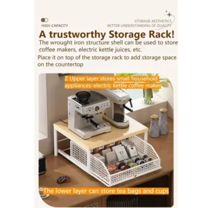 Modern Kitchen Microwave Shelf Organizer- Space-Saving Countertop Storage Rack for Appliances Storage Rack for Stylish Design - Image 6