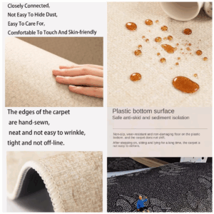 VIKAMA Round Lotus Ring Plush Carpet, Anti-Slip And Waterproof, Study, Basement, Wardrobe, Room Floor Mat, Home Decoration - Image 4