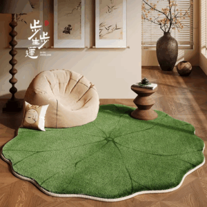 VIKAMA Round Lotus Ring Plush Carpet, Anti-Slip And Waterproof, Study, Basement, Wardrobe, Room Floor Mat, Home Decoration - Image 7
