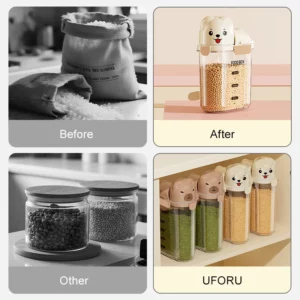 Uforu Airtight Food Storage Container – Large Capacity Transparent Kitchen Organizer for Grains Pet Food & Dry Goods - Image 5