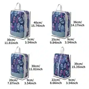 4pcs Compression Storage Bag Large Capacity Foldable Packing Cubes Washable Expandable Luggage Storage Bags Set - Image 3