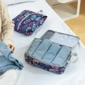 4pcs Compression Storage Bag Large Capacity Foldable Packing Cubes Washable Expandable Luggage Storage Bags Set - Image 4