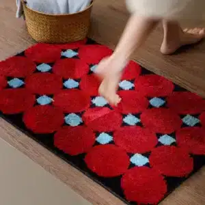 Vintage Bath Mat Non Slip Absorbent Faux Wool Door Mat Easy Clean Washable Shaggy Bathroom Carpet Dirt Resistant for Home - Image 5