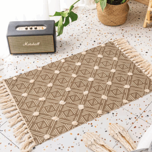 Retro Bohemian Hand Woven Cotton Linen Carpet Tassel Rug Geometric Floor Mat Bedroom Tapestry Decorative Blanket Area Rug - Image 3