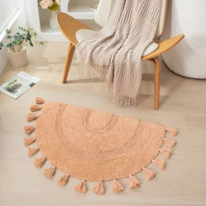 Semicircle Cotton Rug Handmade Tassels Mat Soft Kids Pet Game Play Area Carpet Children Bedroom Decorative Pad Home Room Decor - Image 4