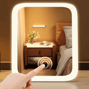LED Desktop Fill Light Small Mirror, Makeup Mirror With Light,Girls Bedroom Dressing Table Mirror,3 Color Lights Vanity Mirror - Image 5