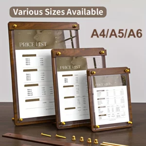 Clipboard Solid Walnut Wood Menu Board Solid Wood Display Board High-grade Coffee Price List MenuTable Top Display - Image 1