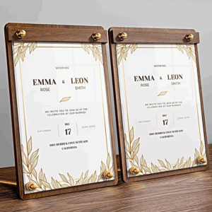 Clipboard Solid Walnut Wood Menu Board Solid Wood Display Board High-grade Coffee Price List MenuTable Top Display - Image 5