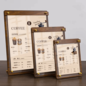 Clipboard Solid Walnut Wood Menu Board Solid Wood Display Board High-grade Coffee Price List MenuTable Top Display - Image 6